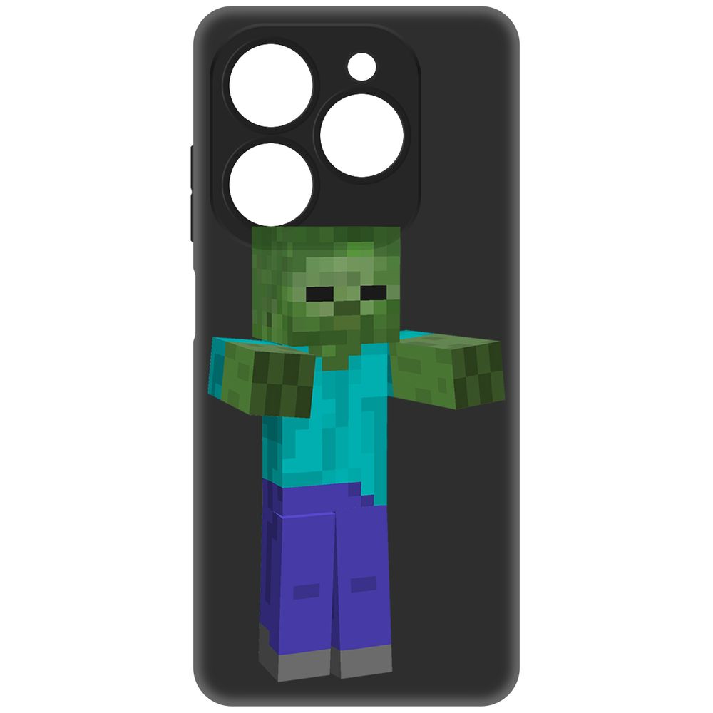 

Чехол-накладка Krutoff Soft Case Minecraft-Гигант для Tecno Spark 20 Pro черный