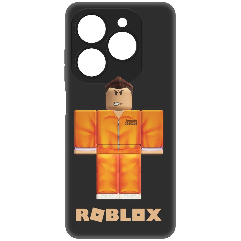 Чехол-накладка Krutoff Soft Case Roblox-Заключенный для Tecno Spark 20 Pro черный