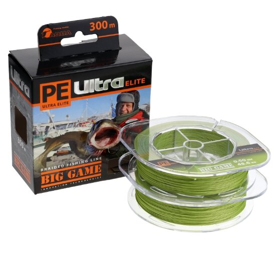 Плетеный Шнур Для Рыбалки Aqua Pe Ultra Elite Big Game Olive 0,50mm 300m