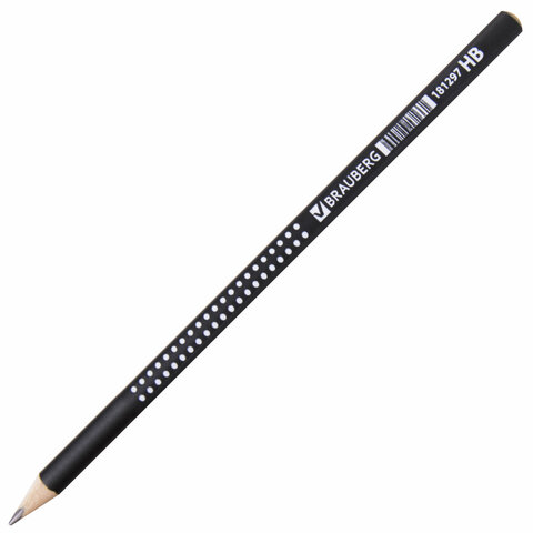 

Карандаш чернографитный BRAUBERG, 1 шт., "Black&White", HB, трехгранный, корпус