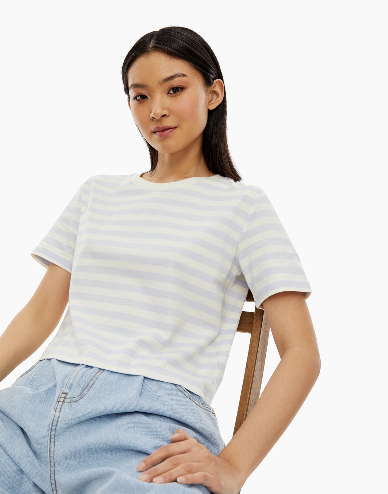 

Футболка женская Gloria Jeans GKT018913 голубая S, Голубой, GKT018913