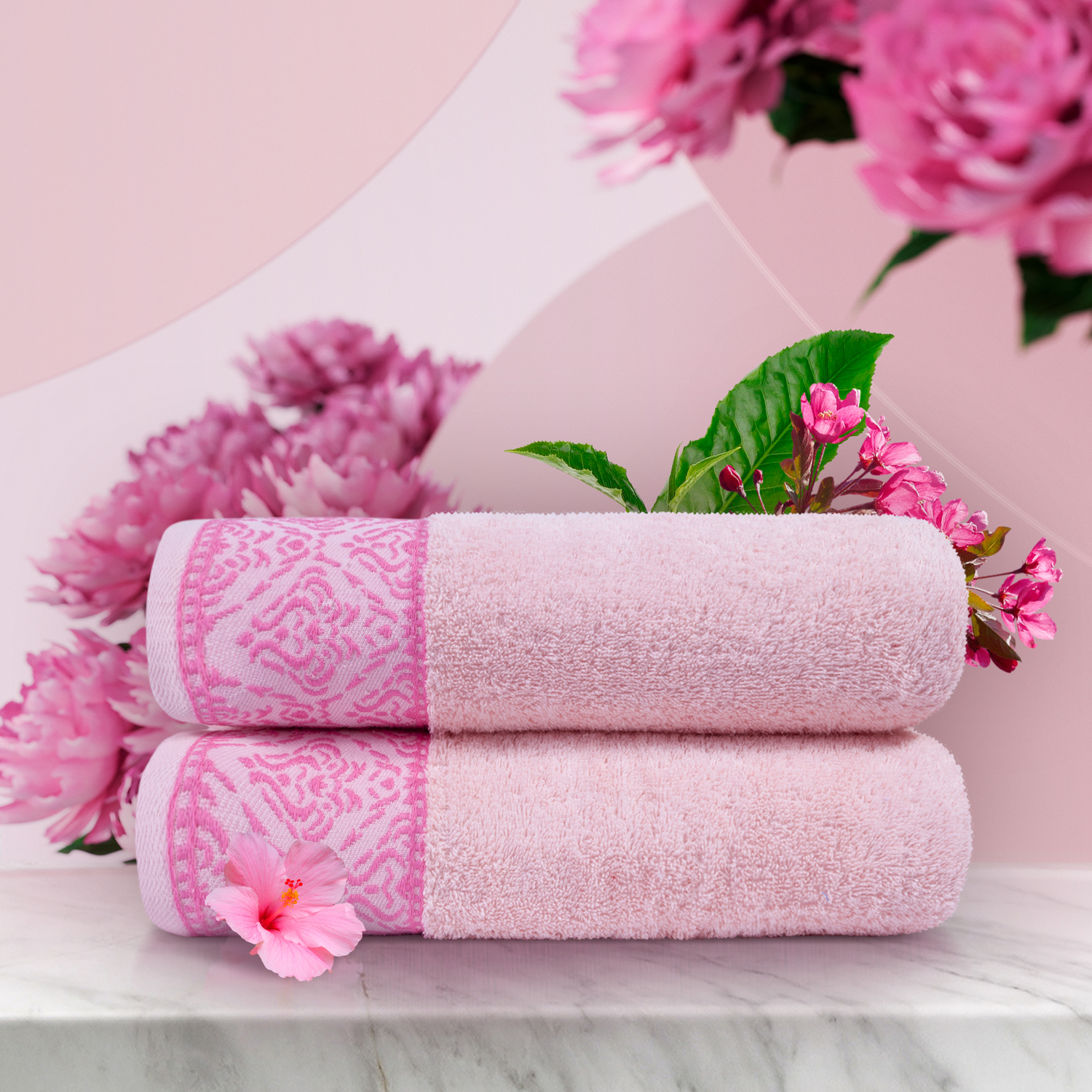 

Art Soft Tex Набор из 2-х полотенец Favora 70х140 см, Розовый