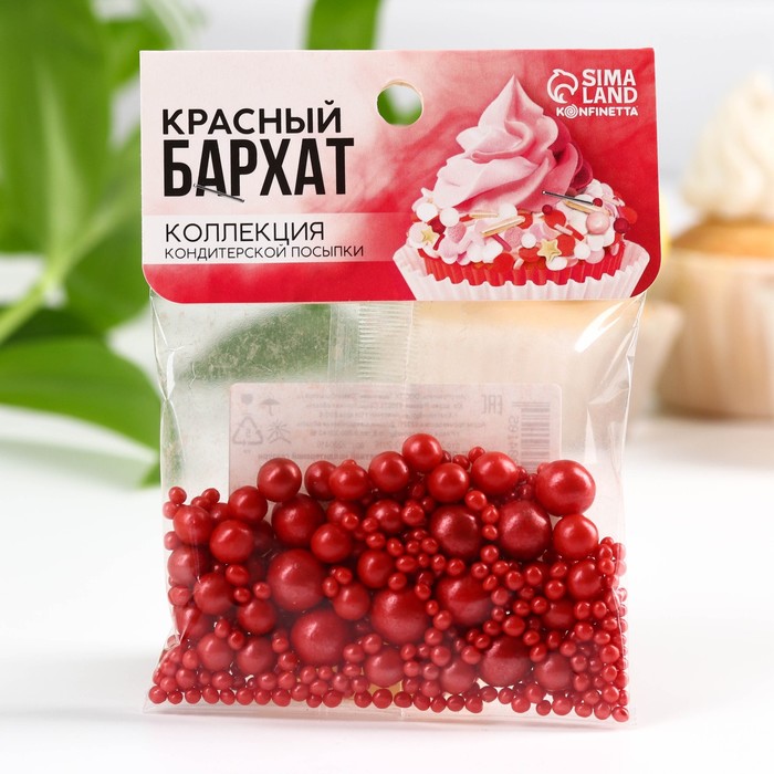 

Кондитерская посыпка Konfinetta красный бархат 25 г
