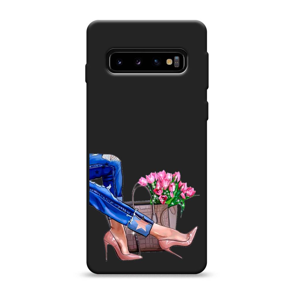 фото Матовый силиконовый чехол "каблучки" на samsung galaxy s10 awog