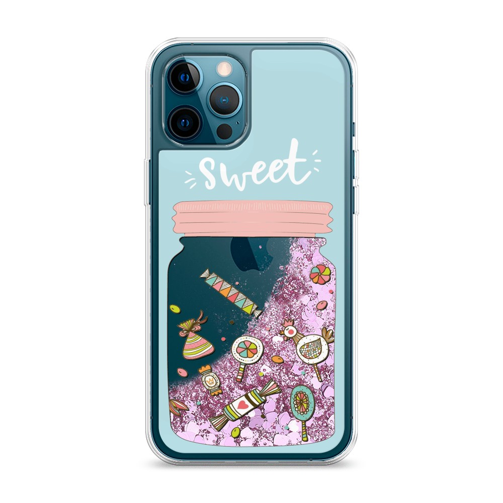 

Жидкий чехол с блестками "Конфетки в банке" на Apple iPhone 12 Pro Max, 12794-1