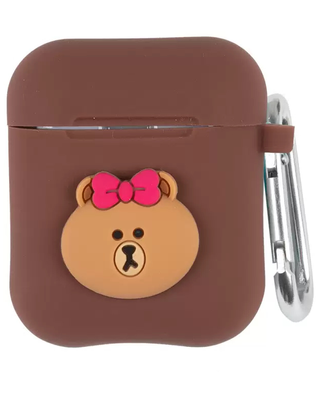 

Чехол Line Friends для Apple Airpods 1/Airpods 2, Brown, Коричневый, 565221