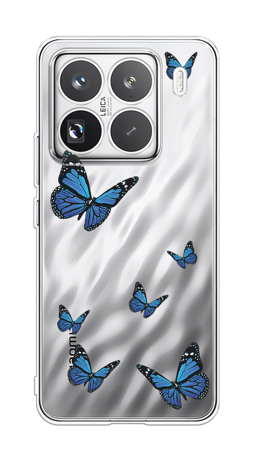 

Чехол на Xiaomi 15 Pro "Blue butterflies", Синий;черный, 323750-1