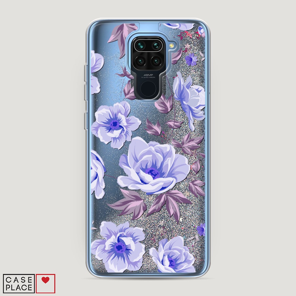 фото Жидкий чехол с блестками "цветочная фантазия 1" на xiaomi redmi note 9 awog