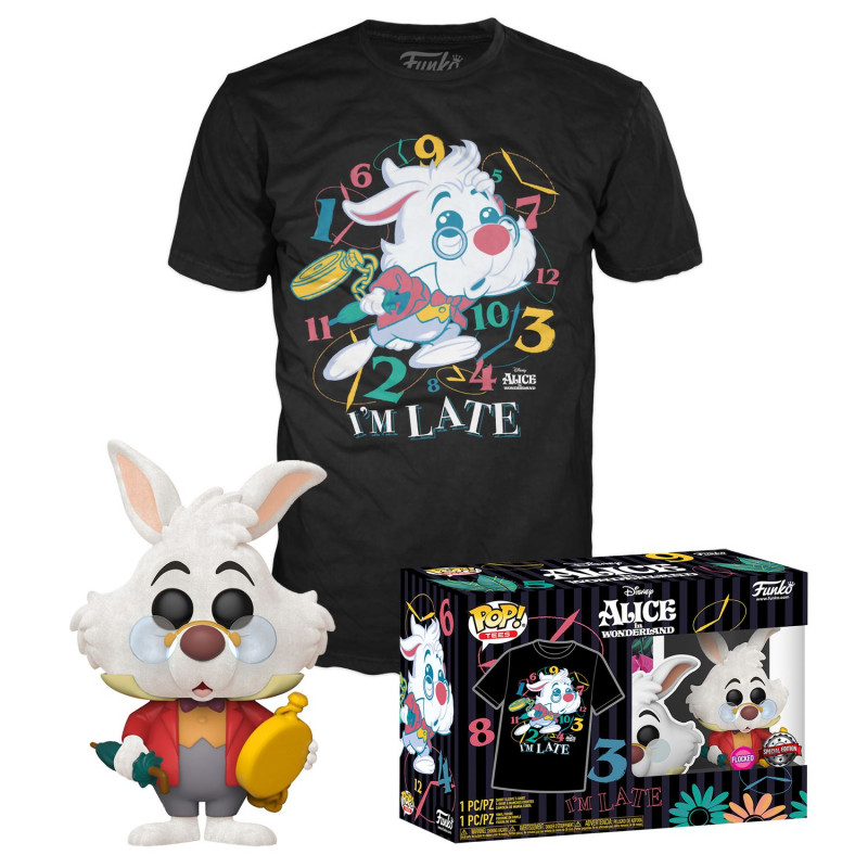 фото Набор фигурка+футболка funko pop tee: alice in wonderland 70th ann: white rabbit m 56331