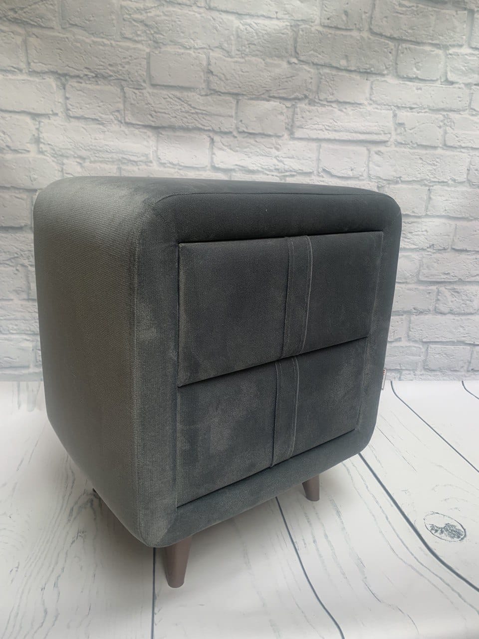 Тумба прикроватная КупиДляДома Софи-2 Оникс велюр