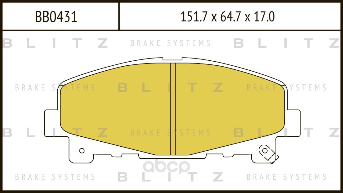 

Тормозные колодки BLITZ дисковые для Honda Accord IX 2008-2014 BB0431