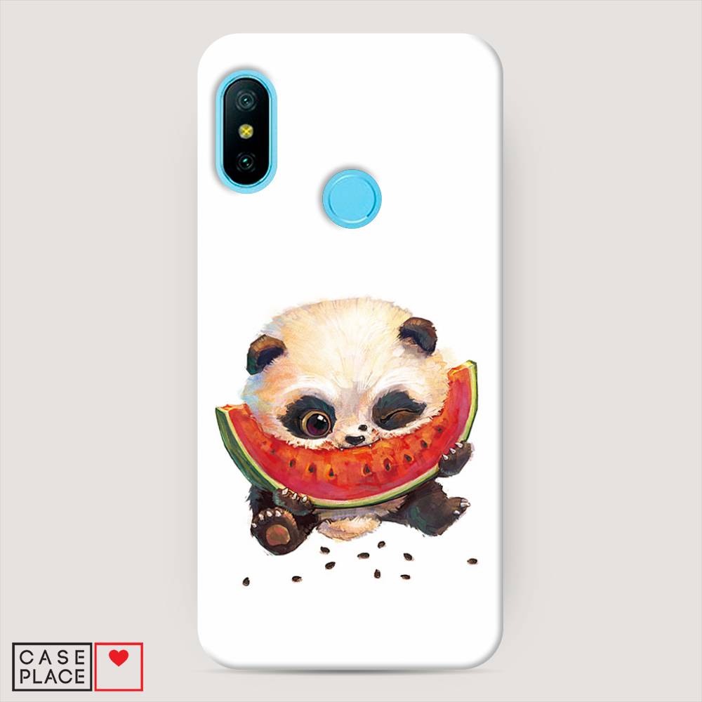 

Пластиковый чехол "Малыш панды с арбузом" на Xiaomi Redmi 6 Plus, 33920-1