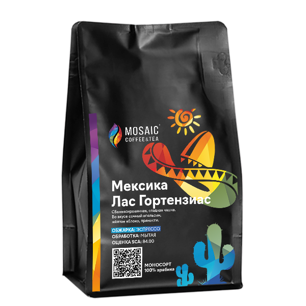 

Кофе в зернах MOSAIC coffee & teа Мексика Лас Гортензиас обжарка под эспрессо, 1 кг