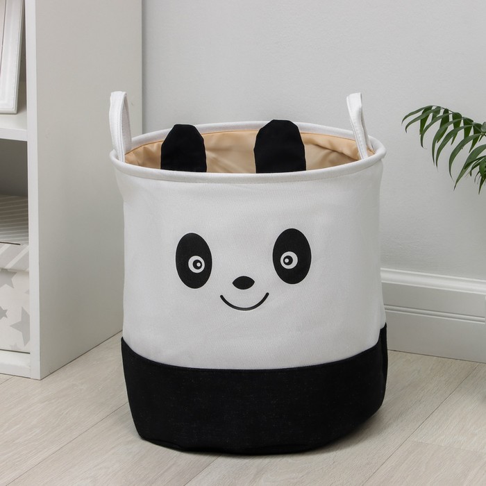 фото Доляна корзина для белья доляна «панда», 35×35 см