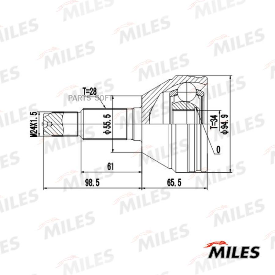 

Шрус Наружный Chevrolet Epica 07-08 (Gsp 868008) Ga20568 Miles арт. GA20568