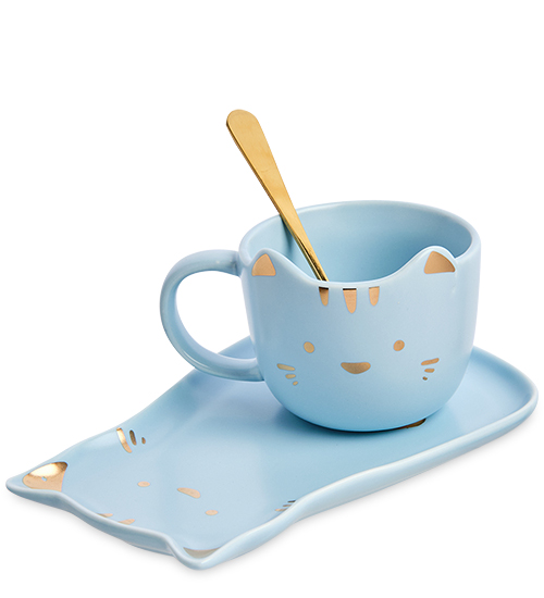 Чайная пара Голубой котик