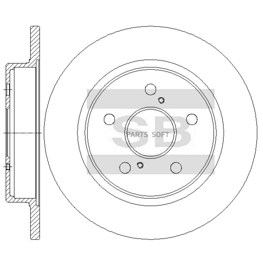 

Диск тормозной задний SANGSIN BRAKE SD4908 (42431-78010)