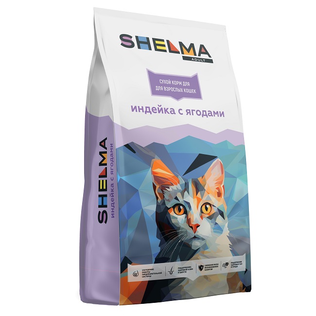 

Сухой корм для кошек SHELMA Adult Индейка с ягодами, 8 кг