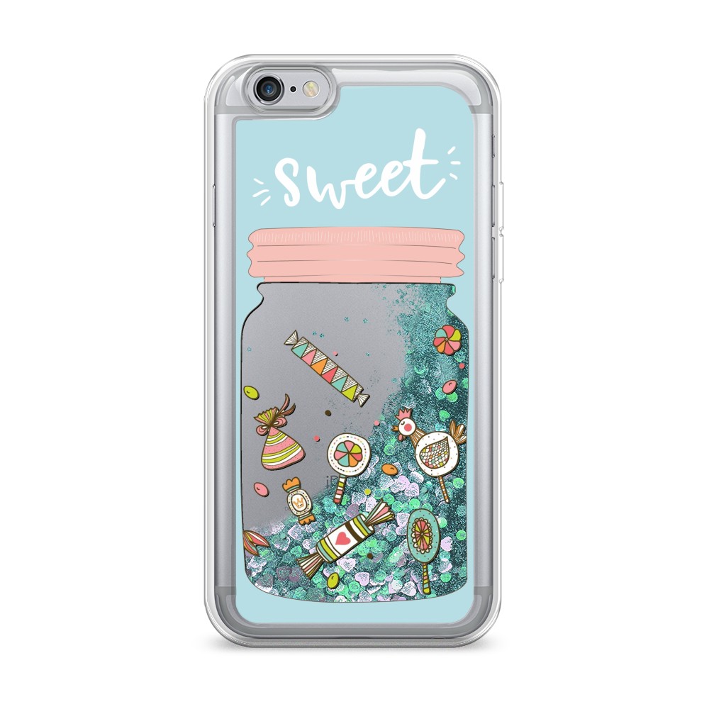 

Жидкий чехол с блестками "Конфетки в банке" на Apple iPhone 6, 10495-1
