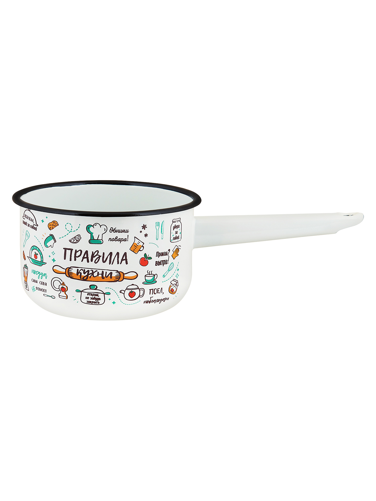 

Ковш кухонный Appetite Правила кухни, эмалированный, 1,5 л, Голубой