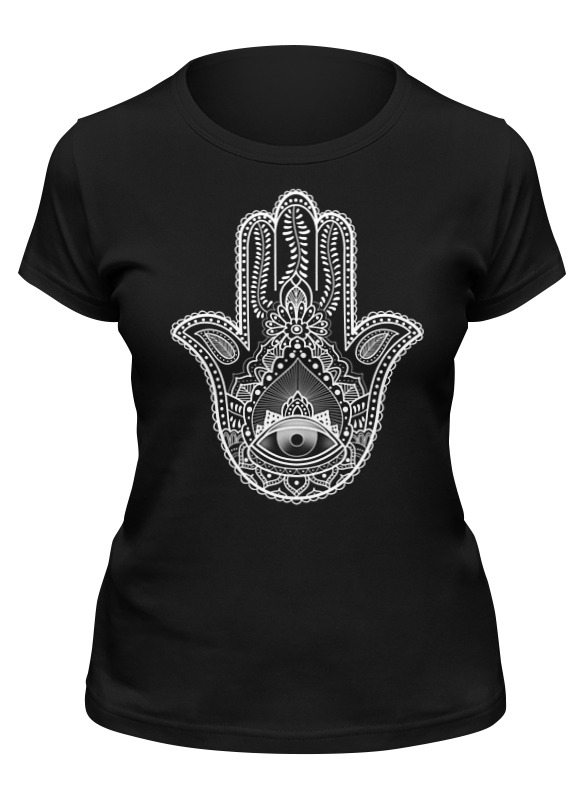 

Футболка женская Printio Hamsa черная M, Черный, Hamsa