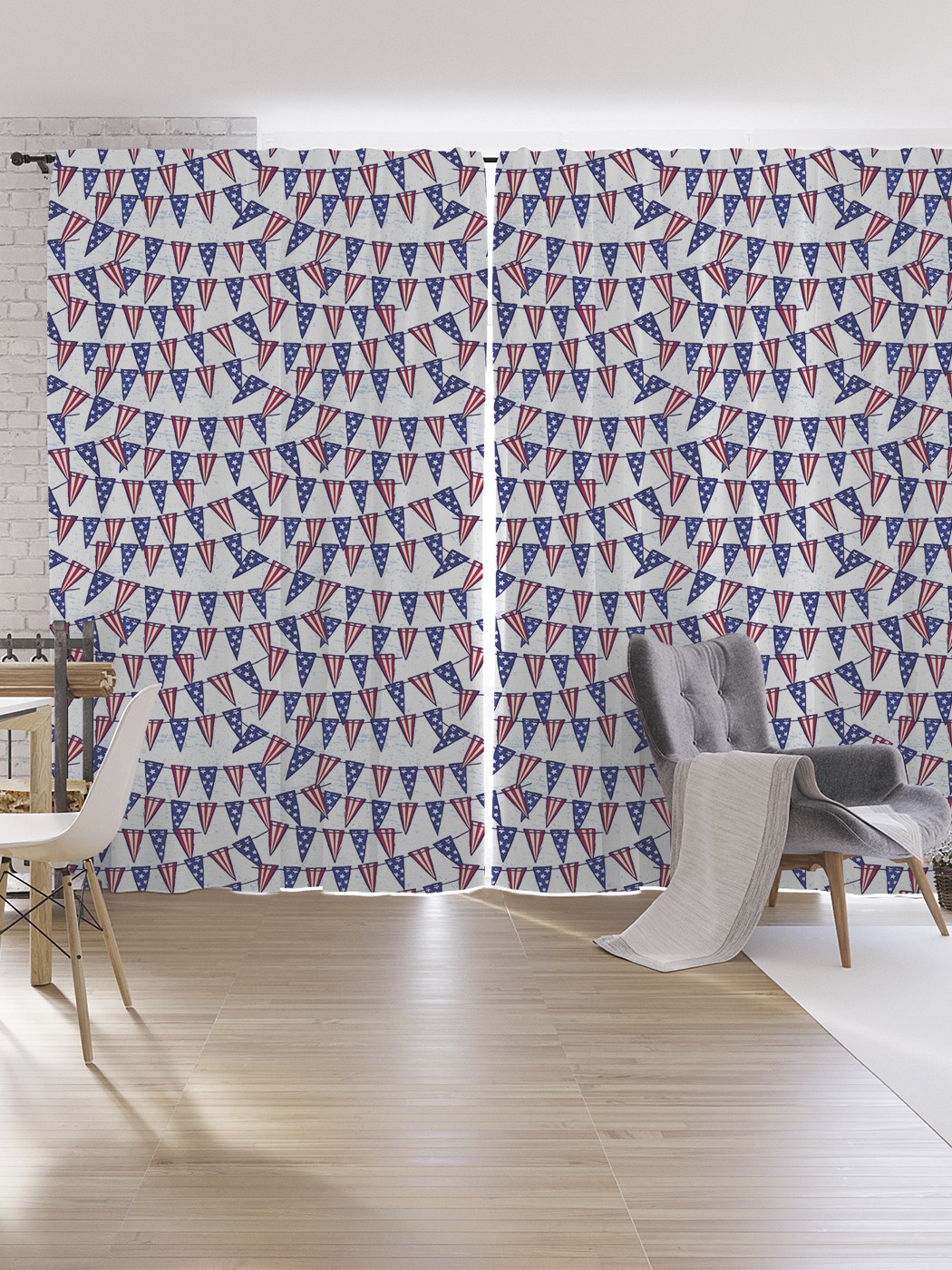 

Шторы под лён JoyArty "Американские флажки", серия Oxford DeLux, 340х265 см, Американские флажки