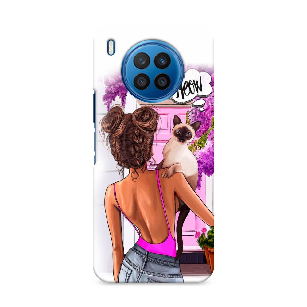 

Чехол Awog "Девушка с кошкой" для Huawei Nova 8i, 6106320-5