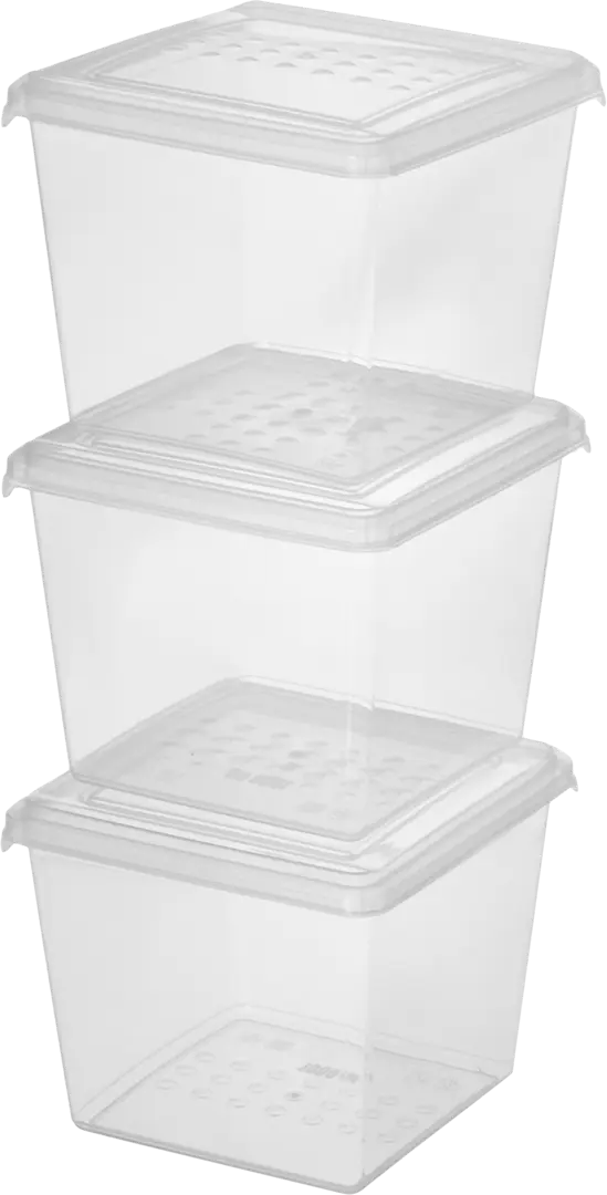 

Контейнер для заморозки продуктов Delinia 1 л пластик цвет прозрачный 3 шт, Прозрачный;серый