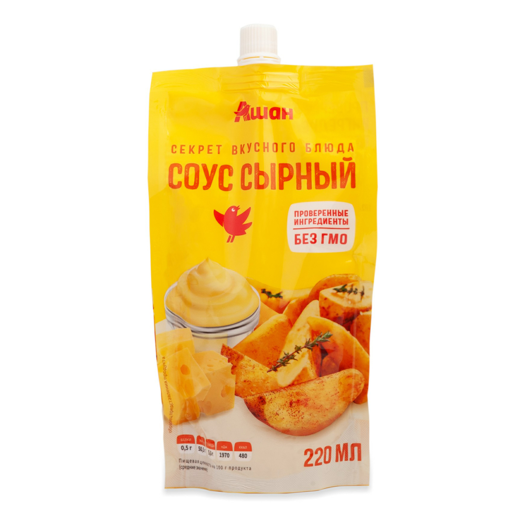 

Соус АШАН Красная птица Сырной для картофеля 220 г