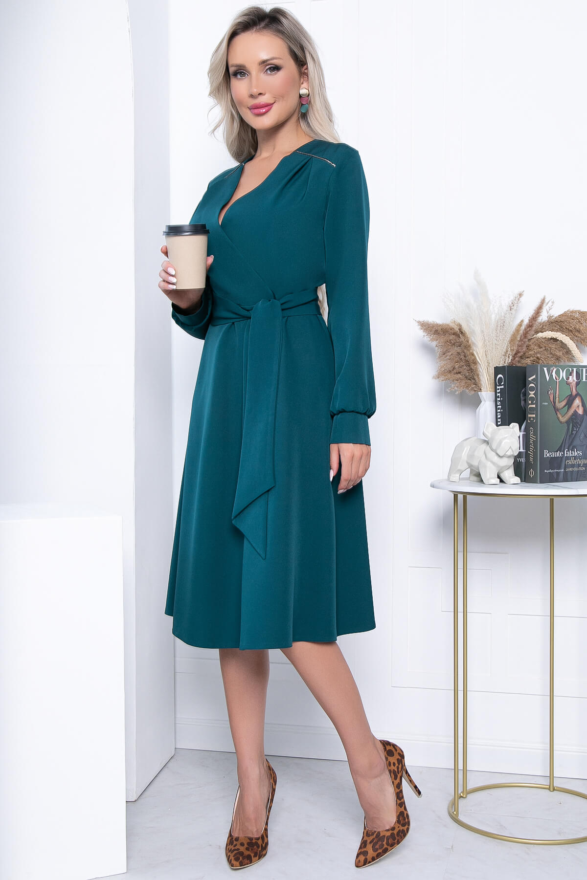 

Платье женское LT Collection Леора зеленое 54 RU, Зеленый, Леора