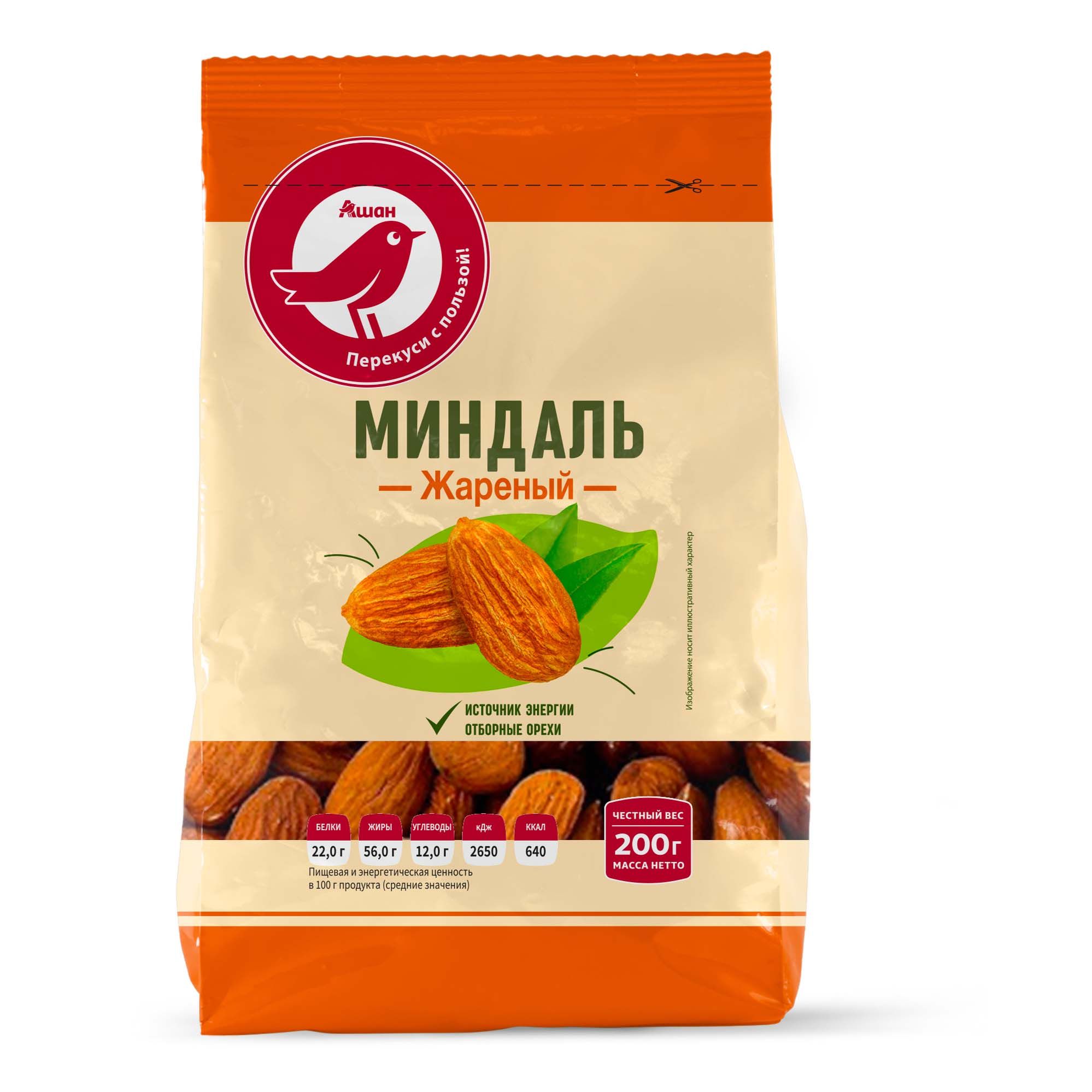 

Миндаль АШАН Красная птица жареный, 200 г