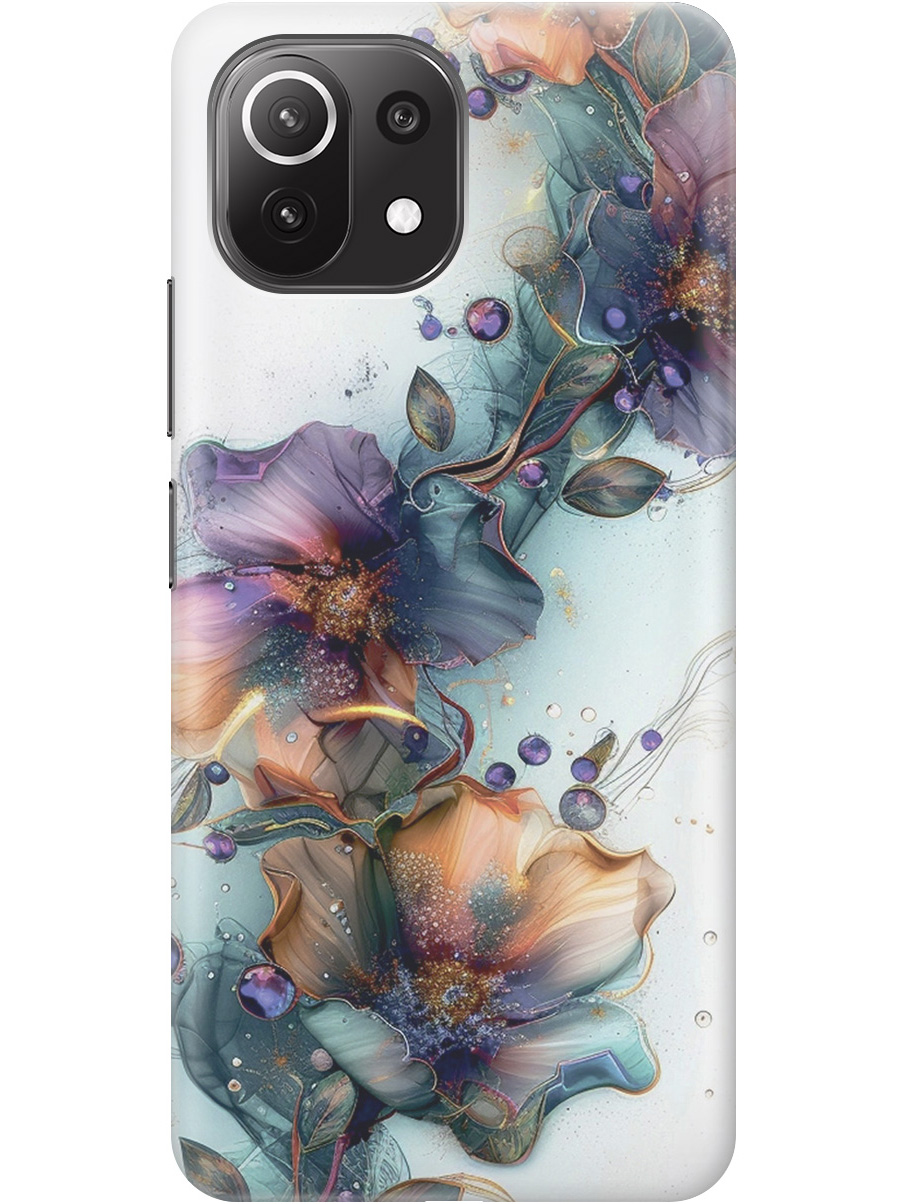 

Силиконовый чехол на Xiaomi Mi 11 Lite/11 Lite 5G с принтом "Мистические цветы", Прозрачный;белый;зеленый, 725173310