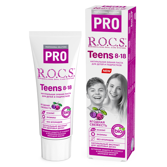 Зубная паста ROCS PRO Teens Ягодная свежесть 8-18 лет 74 г 773₽