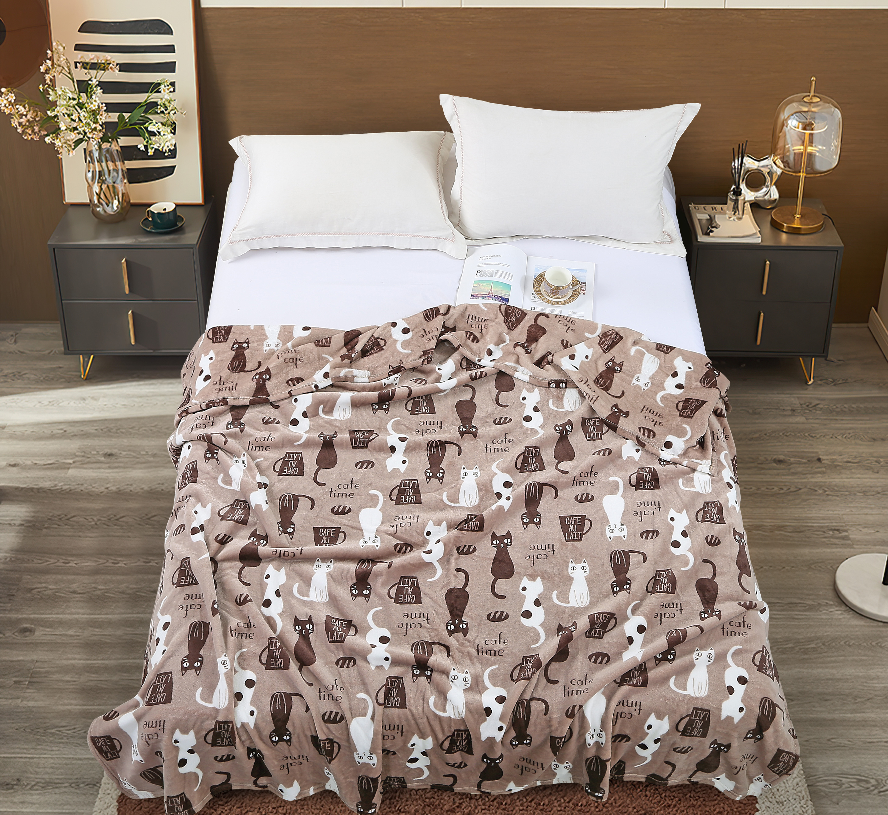 

Плед Cleo California евро 200х220 см с котами, Cleo California