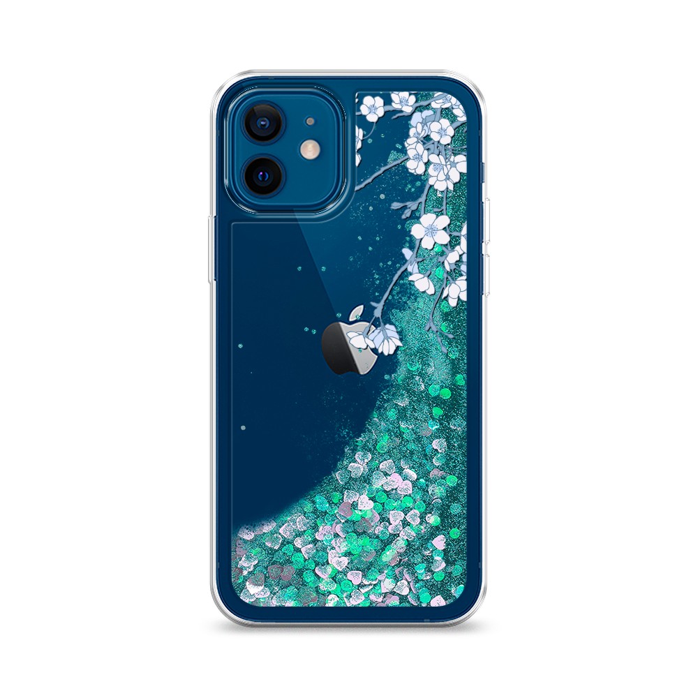 

Жидкий чехол с блестками "Цветочная фантазия 3" на Apple iPhone 12, 12595-1