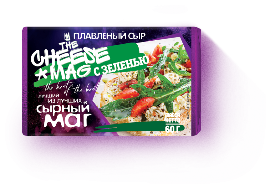 

Плавленный сыр The Cheese Mag Сырная закуска с зеленью 45% 60 г