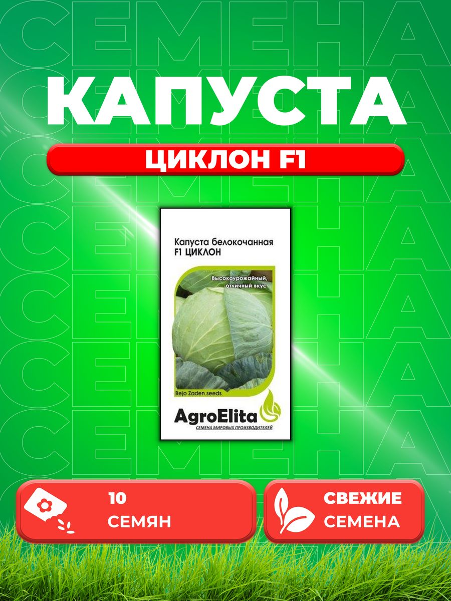 

Семена капуста белокочанная Циклон F1 AgroElita 1026998557-1 1 уп.