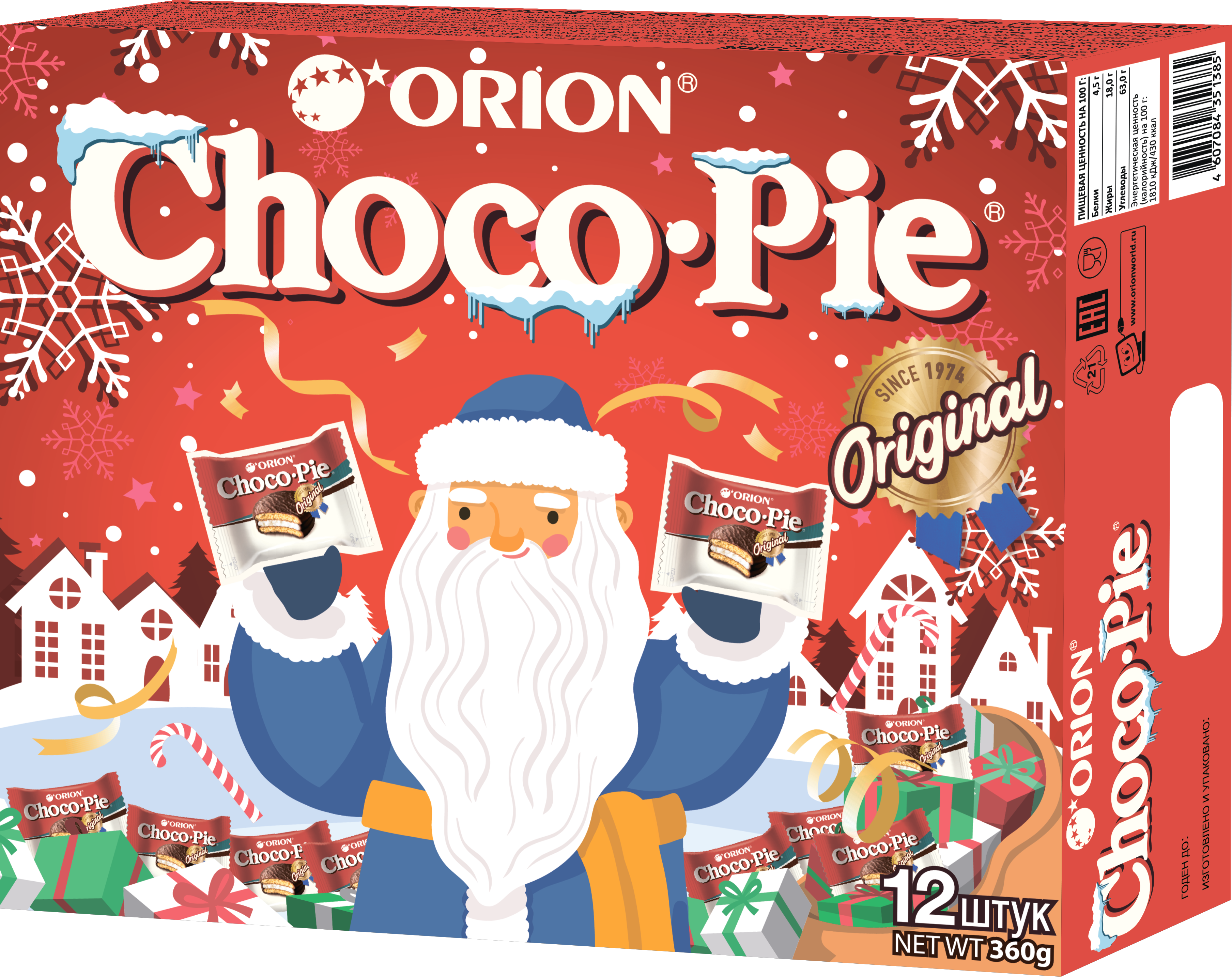 Пирожное choco pie Orion 30 г 12 штук, в ассортименте