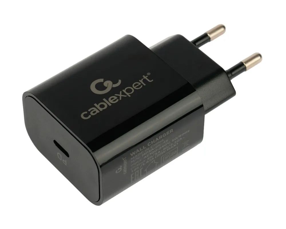 

Сетевое зарядное устройство Cablexpert MP3A-PC-45 отсутствует 1xUSB Type-C 3 А черный, MP3A-PC-45