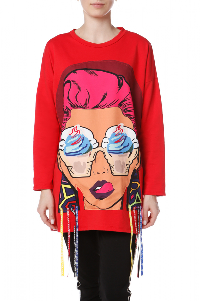 

Лонгслив женский Amelia Folies 2314H красный one size, 2314H