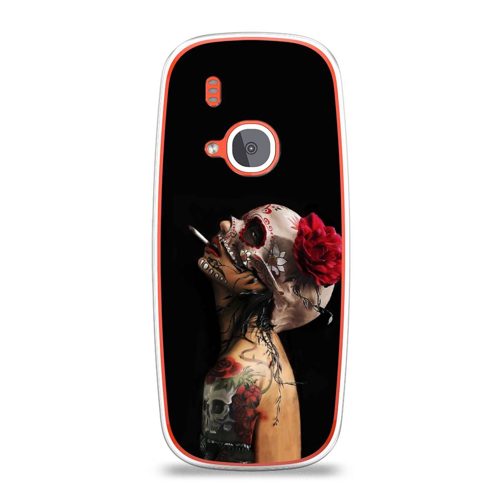 

Чехол Awog на Nokia 3310 (2017) / Нокиа 3310 (2017) "Девушка с черепом", Черный;красный;бежевый, 120550-9