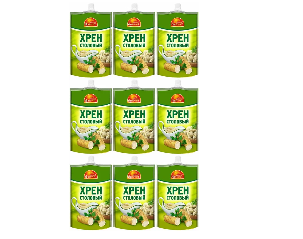 

Хрен Столовый Русский аппетит, 120 г х 9 шт, столовый