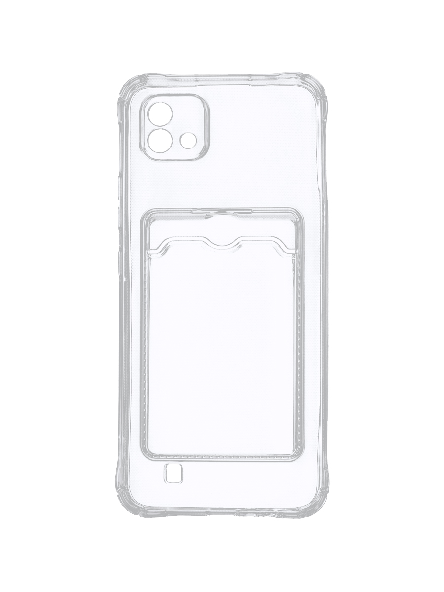 фото Чехол для realme c20, realme c11 2021 с картхолдером и защитой камеры, прозрачный zibelino