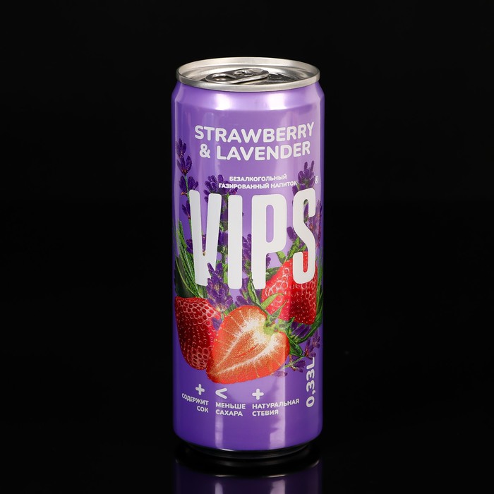 Безалкогольный газированный напиток Vip'S клубника лаванда 0,33 л