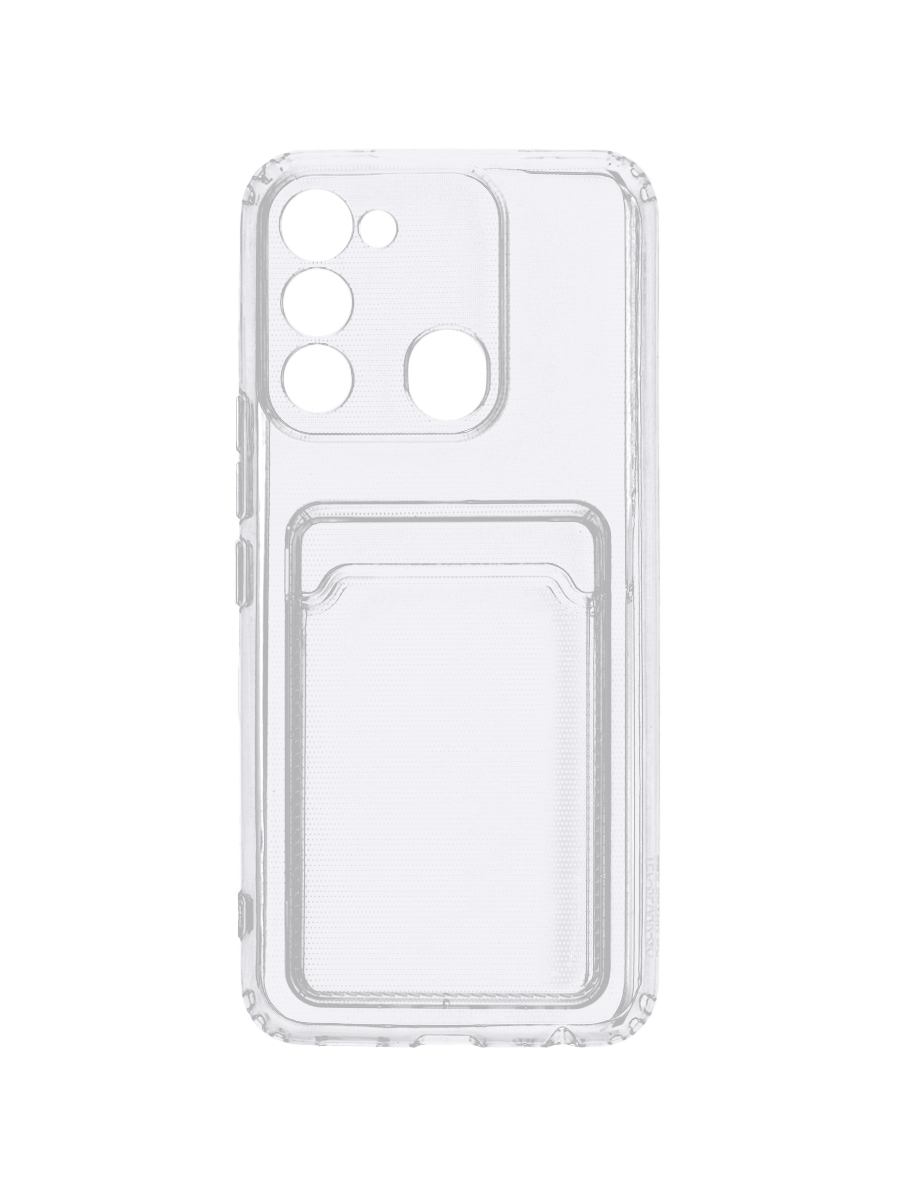 фото Чехол для tecno spark 8c с картхолдером и защитой камеры, прозрачный zibelino