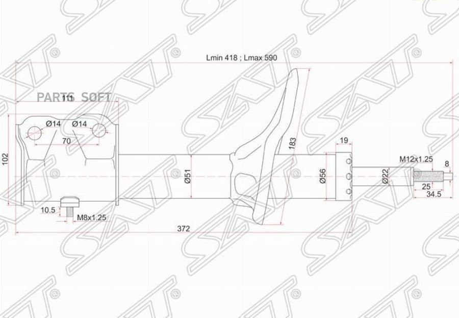 

Стойка Передняя Mitsubishi Airtrekoutlander 4G63