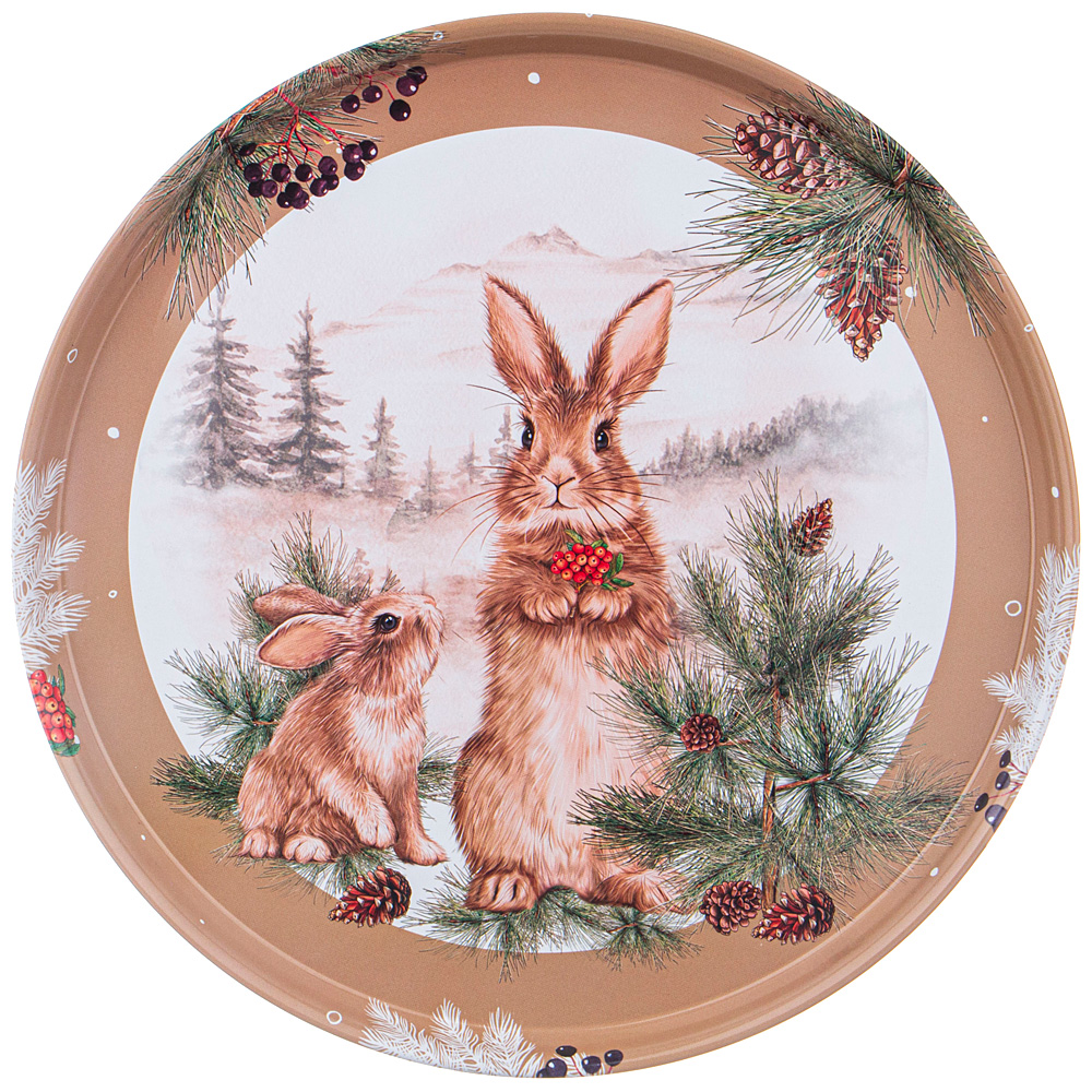 

Поднос сервировочный Agness Кролики 33*2,1 см 898-138