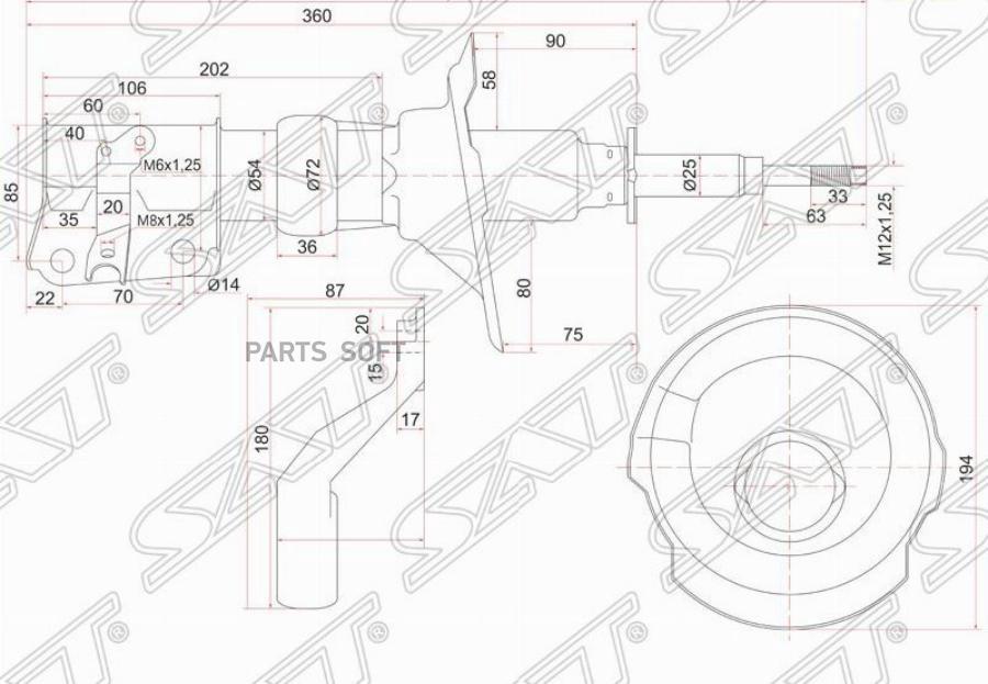 

Стойка Передняя (Болт D-14) Honda Stream 00-06 Lh