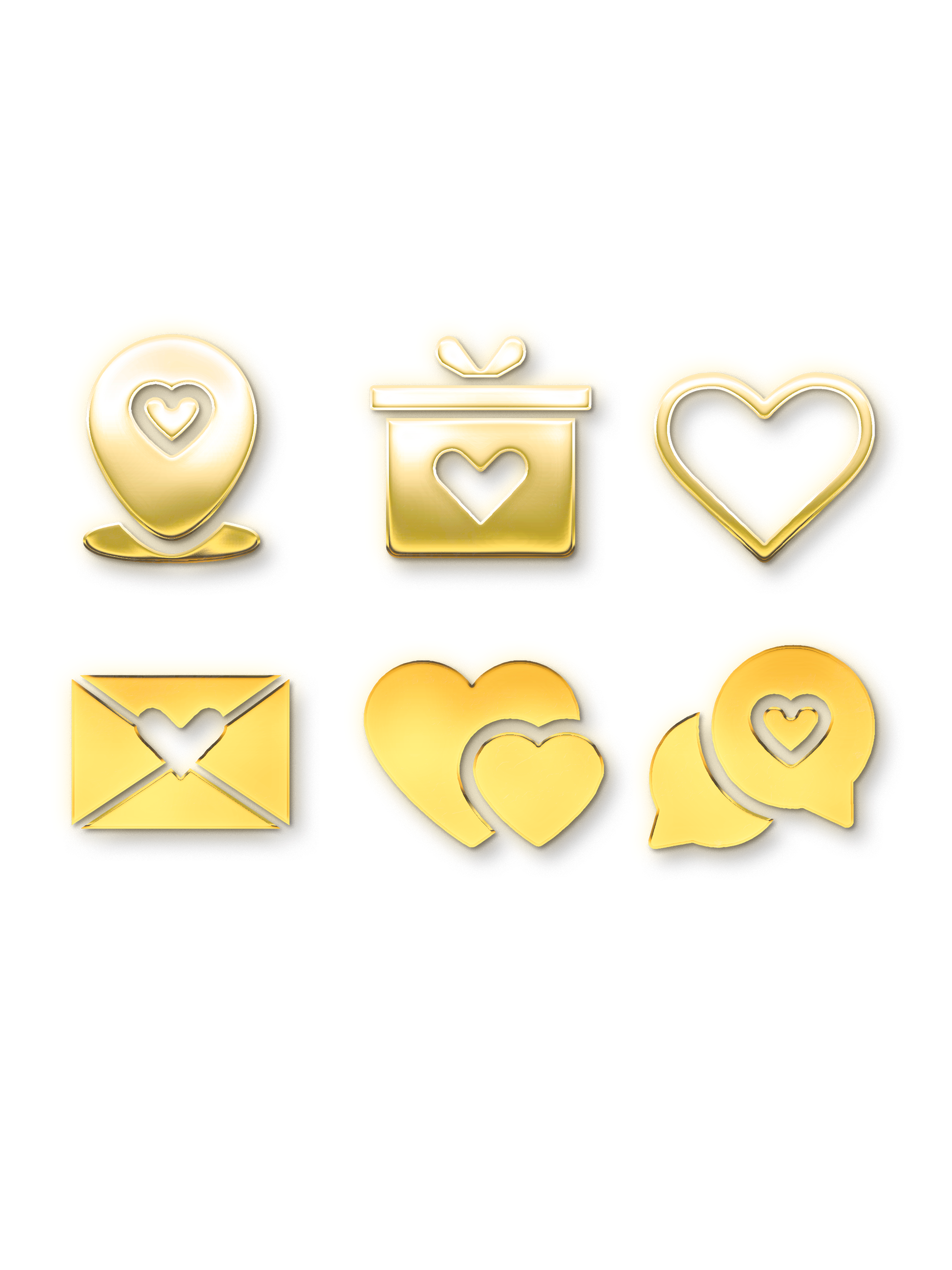 

Наклейка на телефон Silver&Golden Sticker сердечки 6 штук золотая