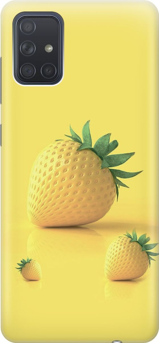 

Силиконовый чехол на Samsung Galaxy A71 с принтом "Желтая клубника", Черный, 7205